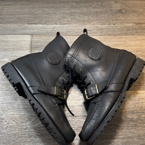 Polo Ralph Lauren vintage Black Leather Men's Boots size 11 (s131)